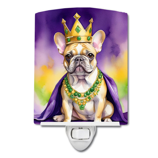 French Bulldog King of Mardi Gras Ceramic Night Light