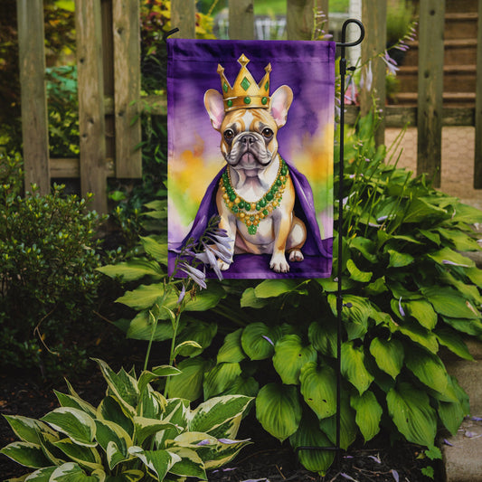 French Bulldog King of Mardi Gras Garden Flag - Vibrant Dog-Themed Yard Decor by Caroline's Treasures