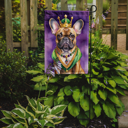 French Bulldog King of Mardi Gras Garden Flag - Vibrant Dog-Themed Yard Decor by Caroline's Treasures