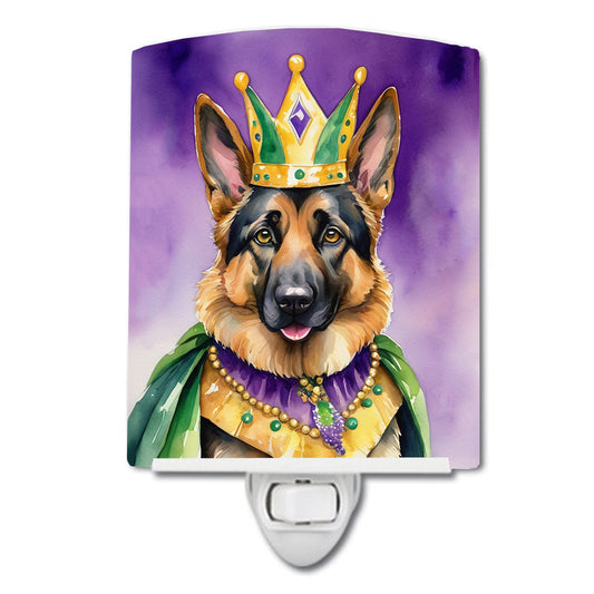 German Shepherd King of Mardi Gras Ceramic Night Light