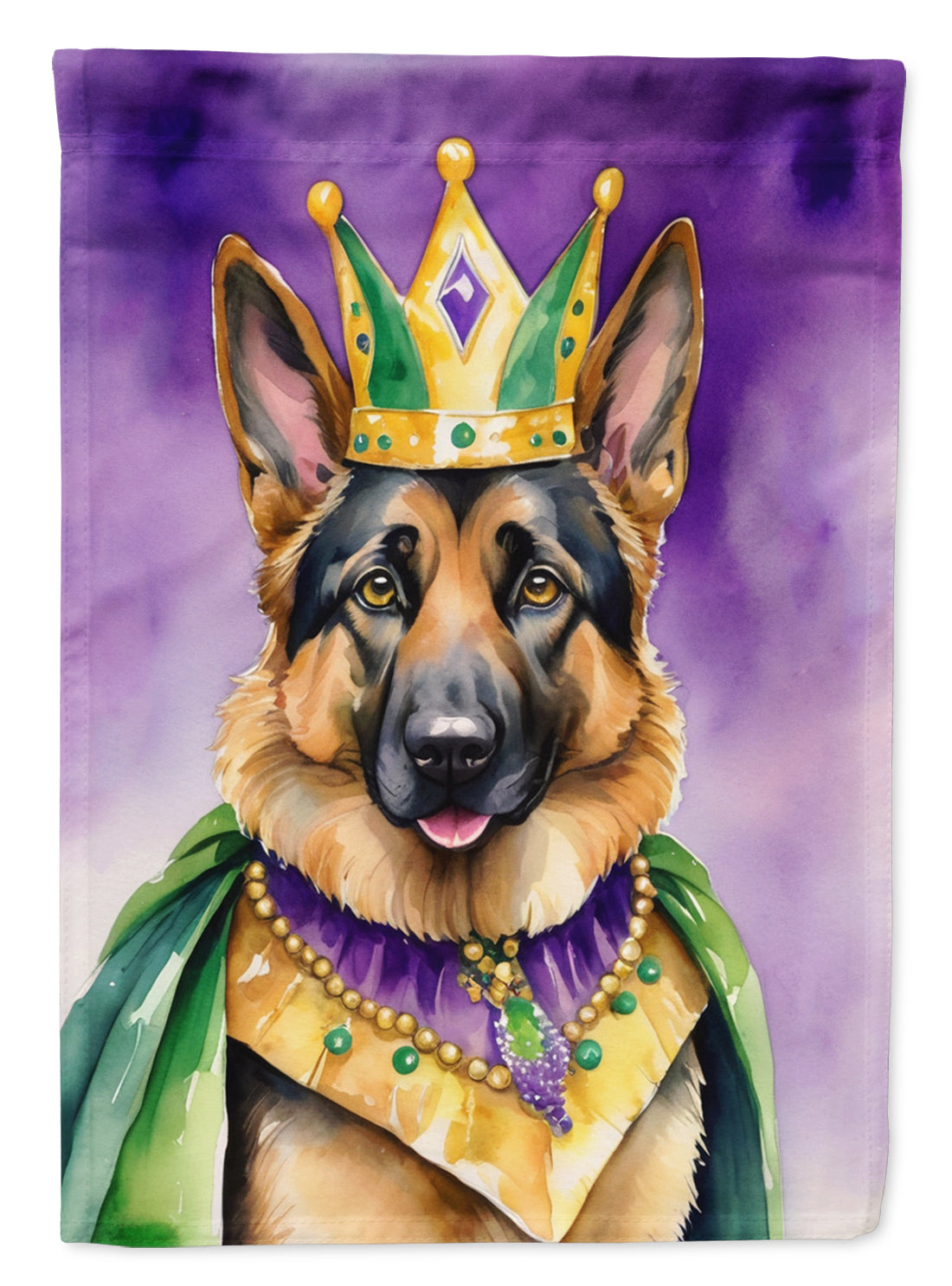 German Shepherd King of Mardi Gras Garden Flag - Vibrant Dog-Themed Yard Decor by Caroline's Treasures