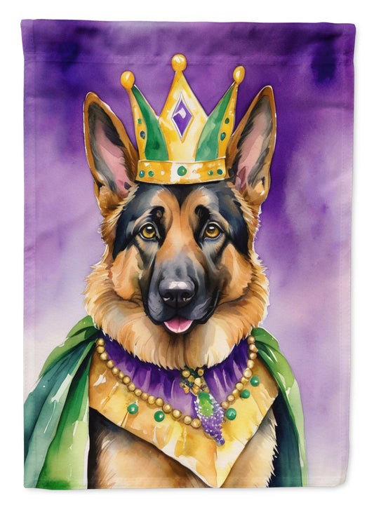 German Shepherd King of Mardi Gras Garden Flag - Vibrant Dog-Themed Yard Decor by Caroline's Treasures