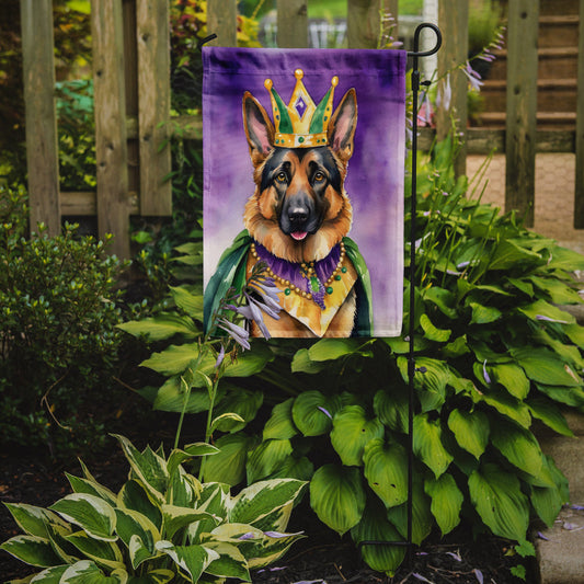 German Shepherd King of Mardi Gras Garden Flag - Vibrant Dog-Themed Yard Decor by Caroline's Treasures