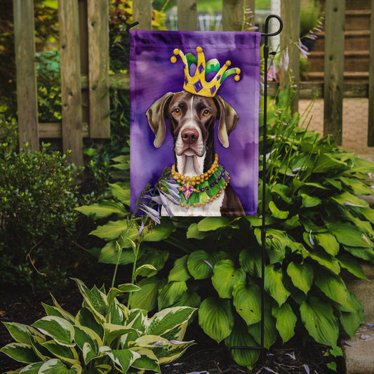 German Shorthaired Pointer King of Mardi Gras Garden Flag - Vibrant Dog-Themed Yard Decor by Caroline's Treasures