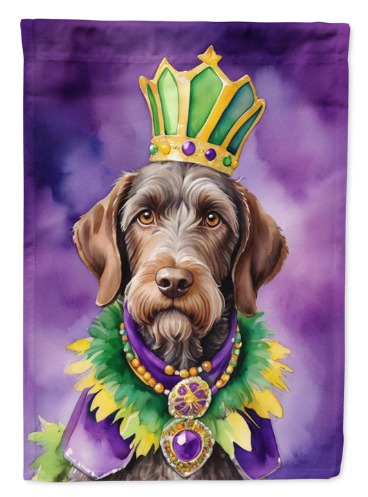 German Wirehaired Pointer King of Mardi Gras Garden Flag - Vibrant Dog-Themed Yard Decor by Caroline's Treasures