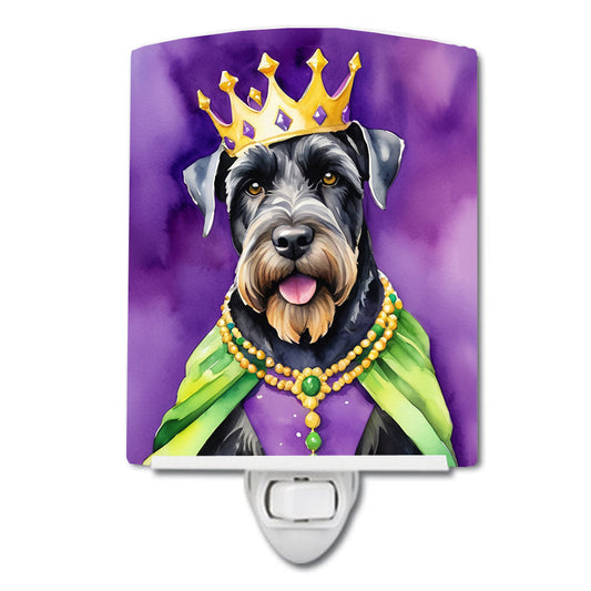 Giant Schnauzer King of Mardi Gras Ceramic Night Light