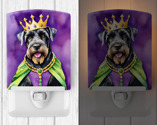 Giant Schnauzer King of Mardi Gras Ceramic Night Light