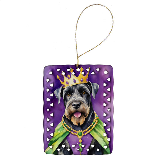 Giant Schnauzer King of Mardi Gras Porcelain Ornament