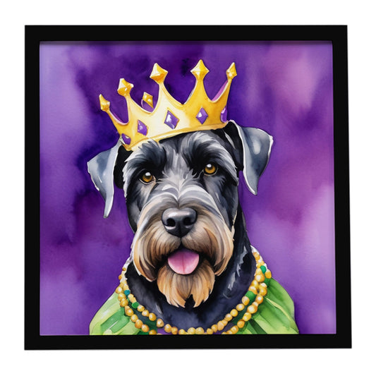 Giant Schnauzer King of Mardi Gras Framed Metal Print