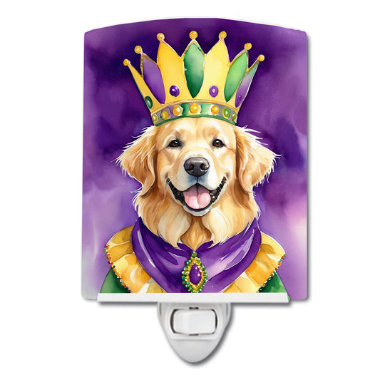 Golden Retriever King of Mardi Gras Ceramic Night Light