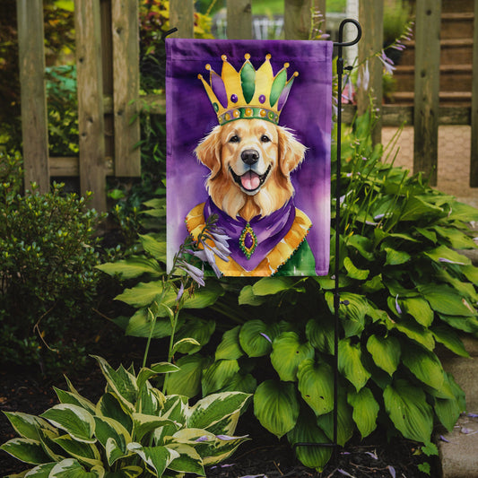 Golden Retriever King of Mardi Gras Garden Flag - Vibrant Dog-Themed Yard Decor by Caroline's Treasures