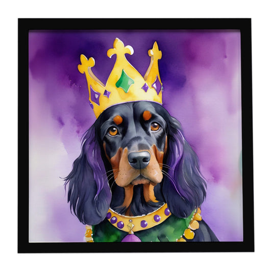 Gordon Setter King of Mardi Gras Framed Metal Print