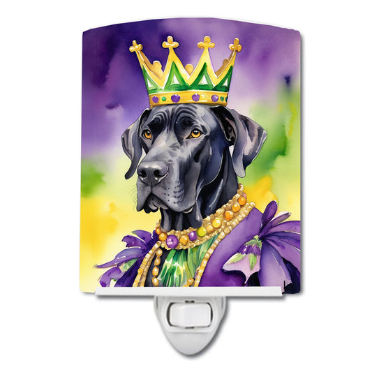 Great Dane King of Mardi Gras Ceramic Night Light