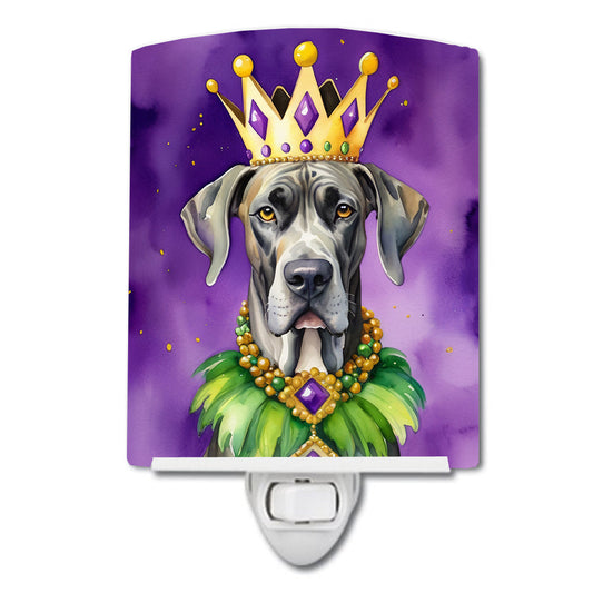 Great Dane King of Mardi Gras Ceramic Night Light