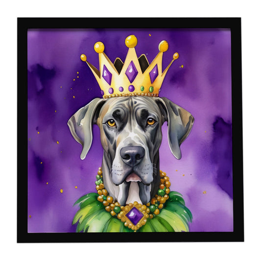 Great Dane King of Mardi Gras Framed Metal Print