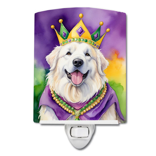 Great Pyrenees King of Mardi Gras Ceramic Night Light