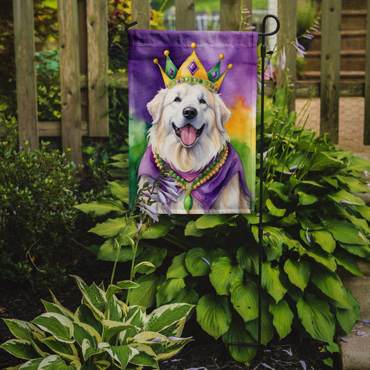 Great Pyrenees King of Mardi Gras Garden Flag - Vibrant Dog-Themed Yard Decor by Caroline's Treasures