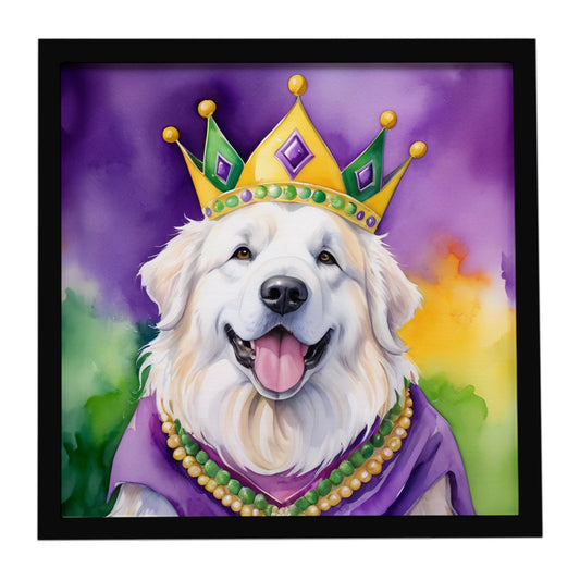 Great Pyrenees King of Mardi Gras Framed Metal Print