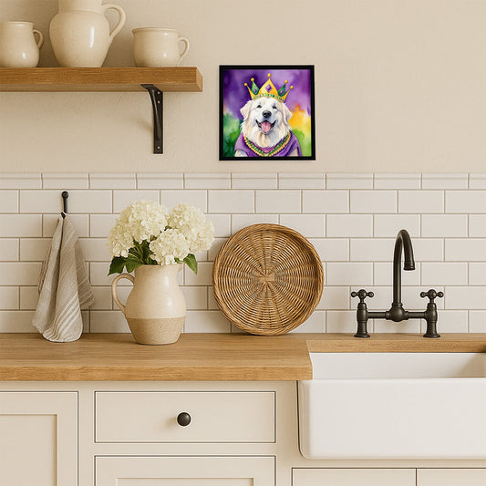 Great Pyrenees King of Mardi Gras Framed Metal Print