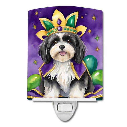 Havanese King of Mardi Gras Ceramic Night Light