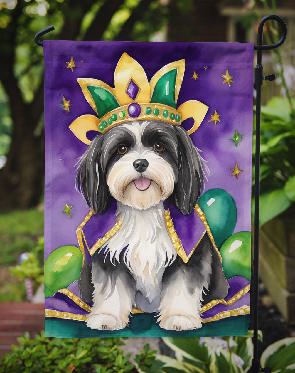 Havanese King of Mardi Gras Garden Flag - Vibrant Dog-Themed Yard Decor by Caroline's Treasures