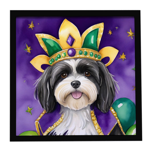 Havanese King of Mardi Gras Framed Metal Print