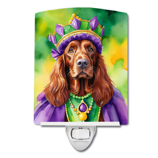 Irish Setter King of Mardi Gras Ceramic Night Light