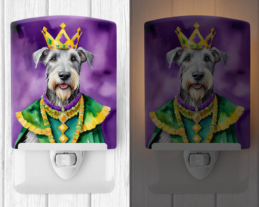 Irish Wolfhound King of Mardi Gras Ceramic Night Light