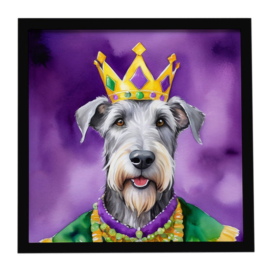 Irish Wolfhound King of Mardi Gras Framed Metal Print
