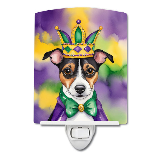 Jack Russell Terrier King of Mardi Gras Ceramic Night Light