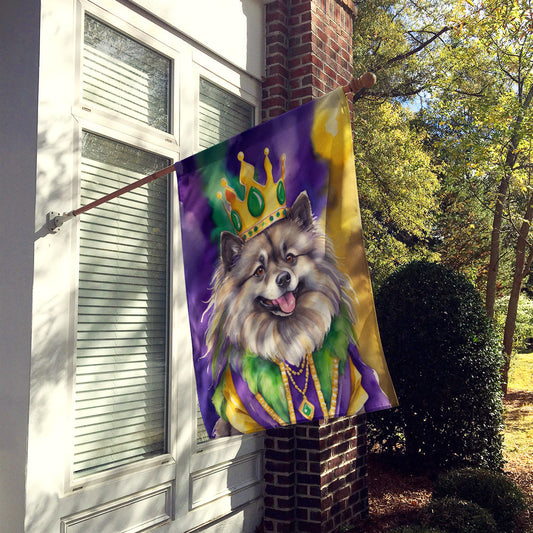 Keeshond King of Mardi Gras House Flag