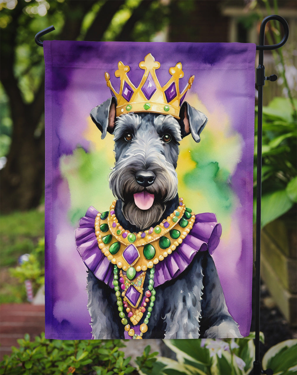 Kerry Blue Terrier King of Mardi Gras Garden Flag - Vibrant Dog-Themed Yard Decor by Caroline's Treasures