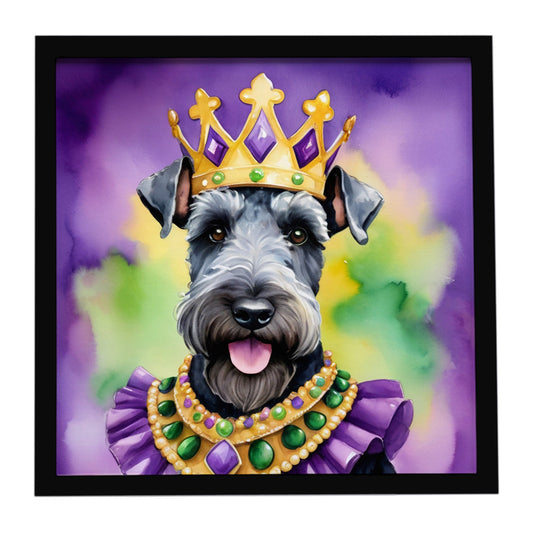 Kerry Blue Terrier King of Mardi Gras Framed Metal Print