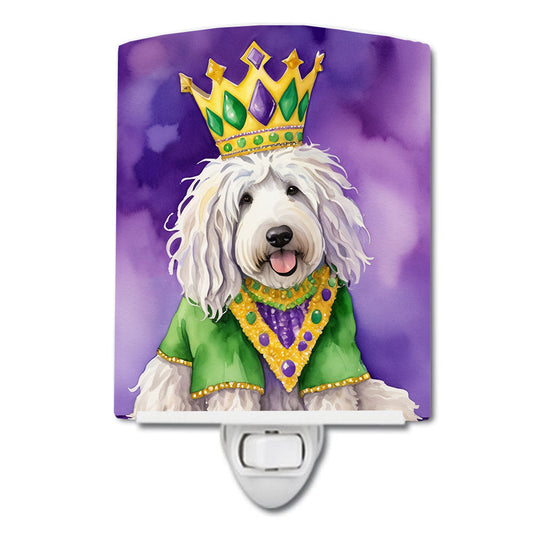 Komondor King of Mardi Gras Ceramic Night Light