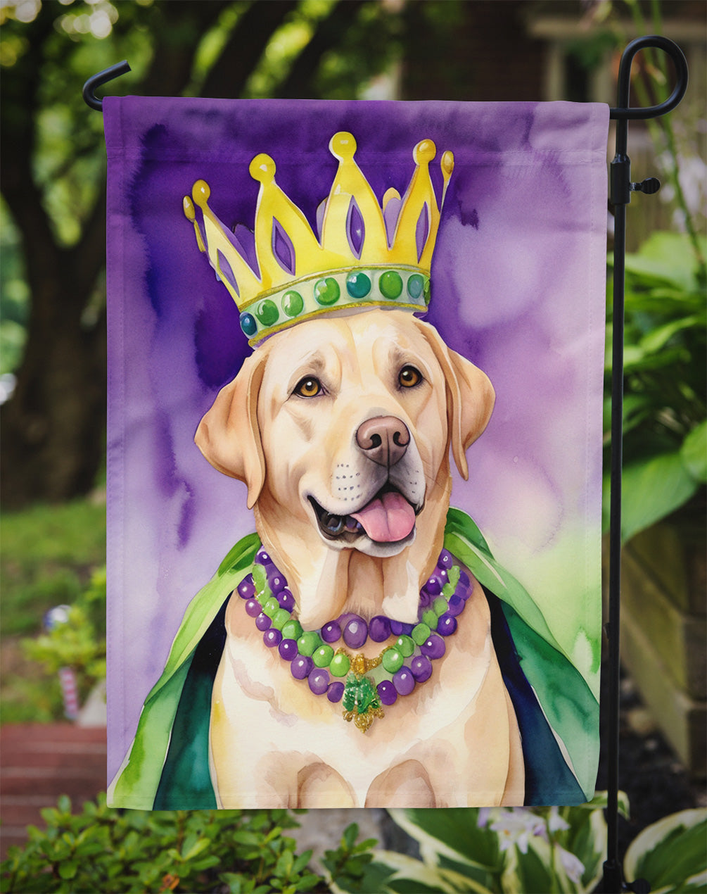 Labrador Retriever King of Mardi Gras Garden Flag - Vibrant Dog-Themed Yard Decor by Caroline's Treasures