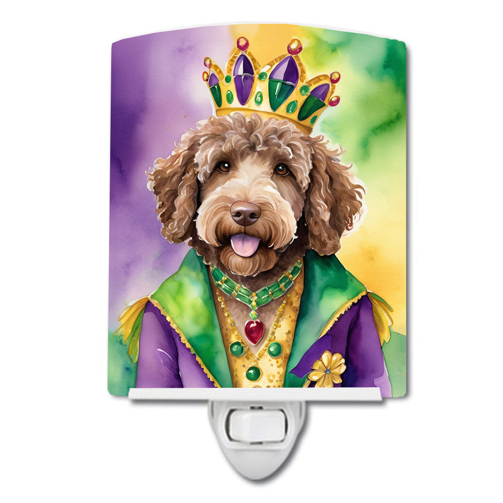 Labradoodle King of Mardi Gras Ceramic Night Light