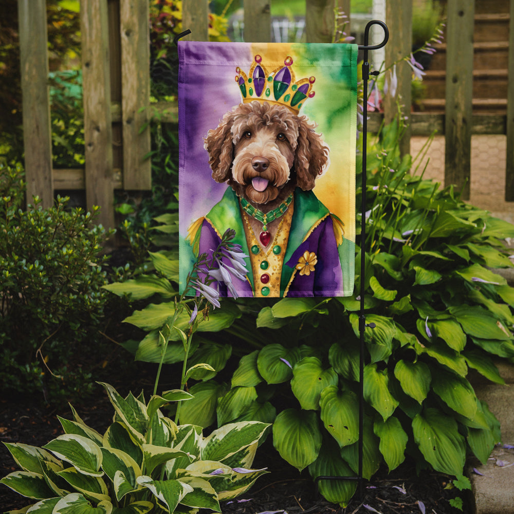 Labradoodle King of Mardi Gras Garden Flag - Vibrant Dog-Themed Yard Decor by Caroline's Treasures
