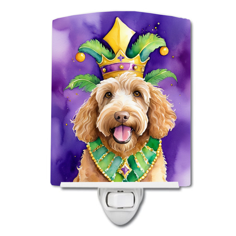 Labradoodle King of Mardi Gras Ceramic Night Light