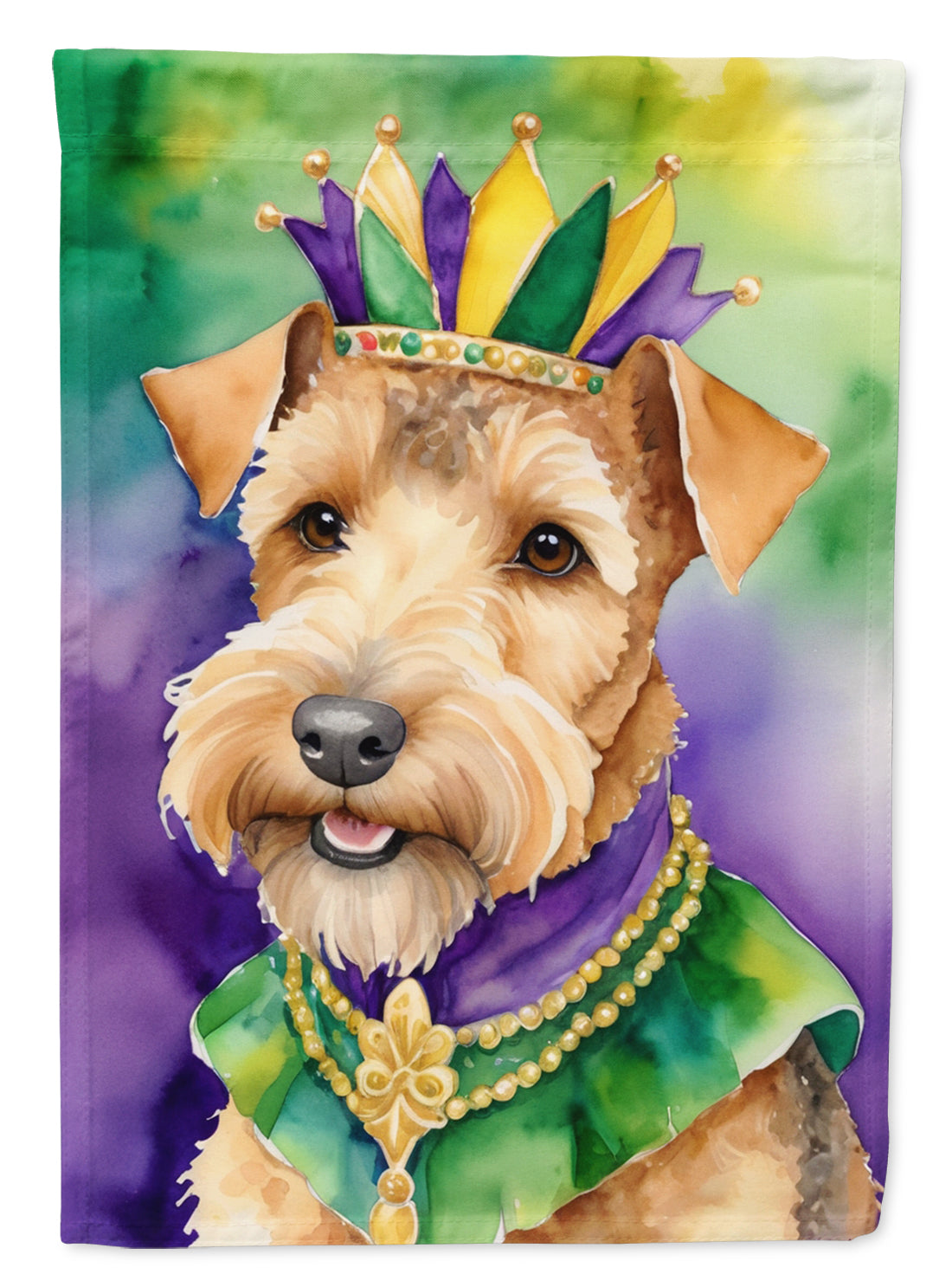 Lakeland Terrier King of Mardi Gras House Flag