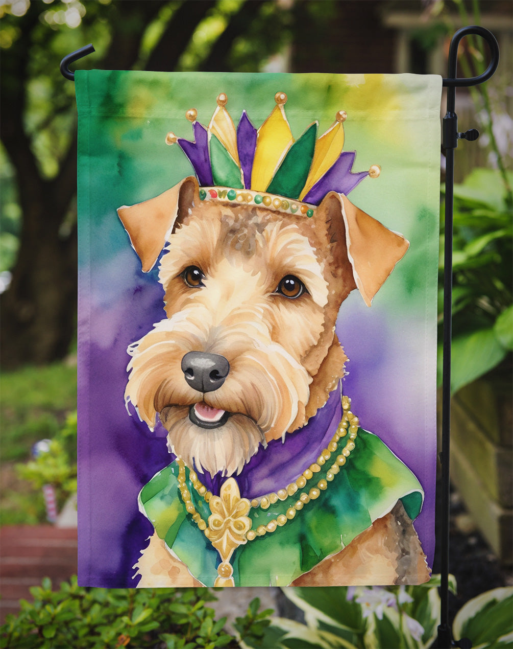 Lakeland Terrier King of Mardi Gras Garden Flag - Vibrant Dog-Themed Yard Decor by Caroline's Treasures