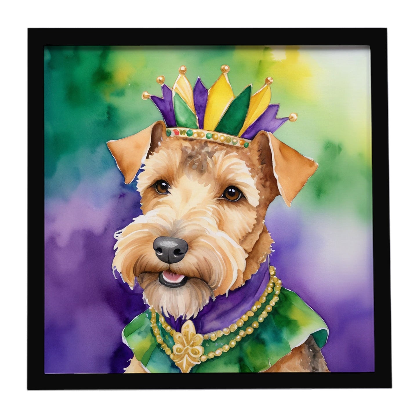Lakeland Terrier King of Mardi Gras Framed Metal Print