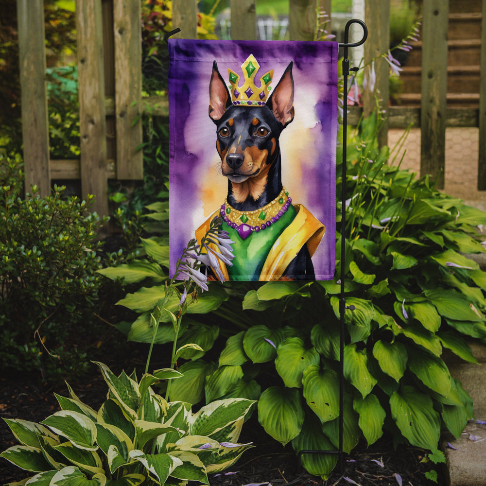 Manchester Terrier King of Mardi Gras Garden Flag - Vibrant Dog-Themed Yard Decor by Caroline's Treasures