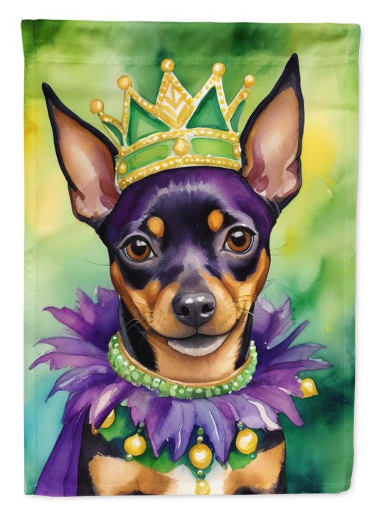 Miniature Pinscher King of Mardi Gras House Flag