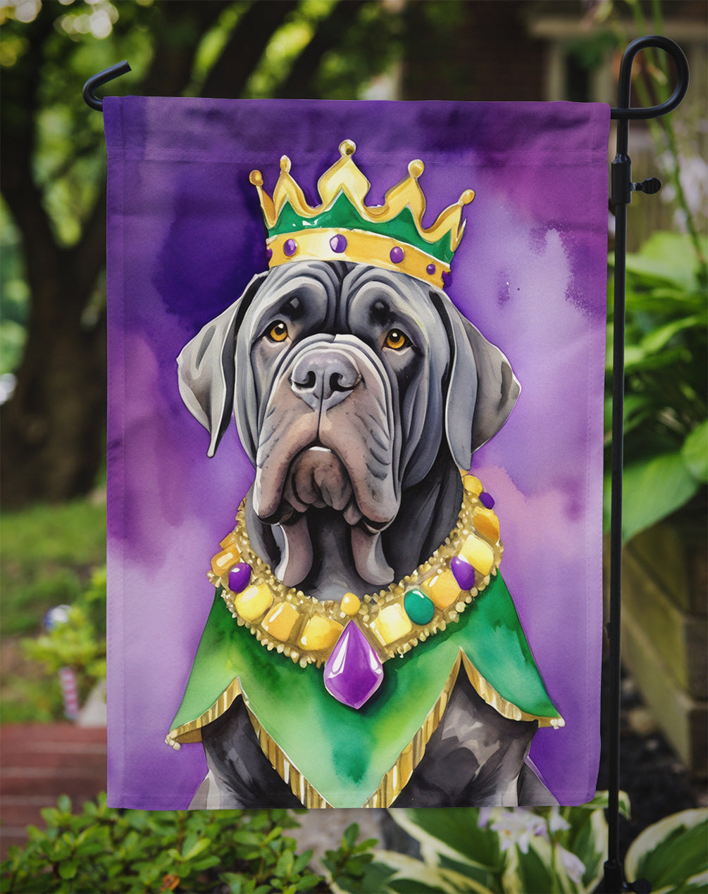 Neapolitan Mastiff King of Mardi Gras Garden Flag - Vibrant Dog-Themed Yard Decor by Caroline's Treasures