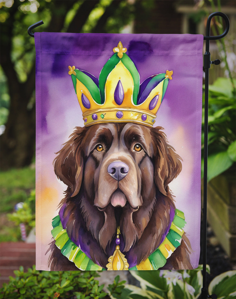 Newfoundland King of Mardi Gras Garden Flag - Vibrant Dog-Themed Yard Decor by Caroline's Treasures