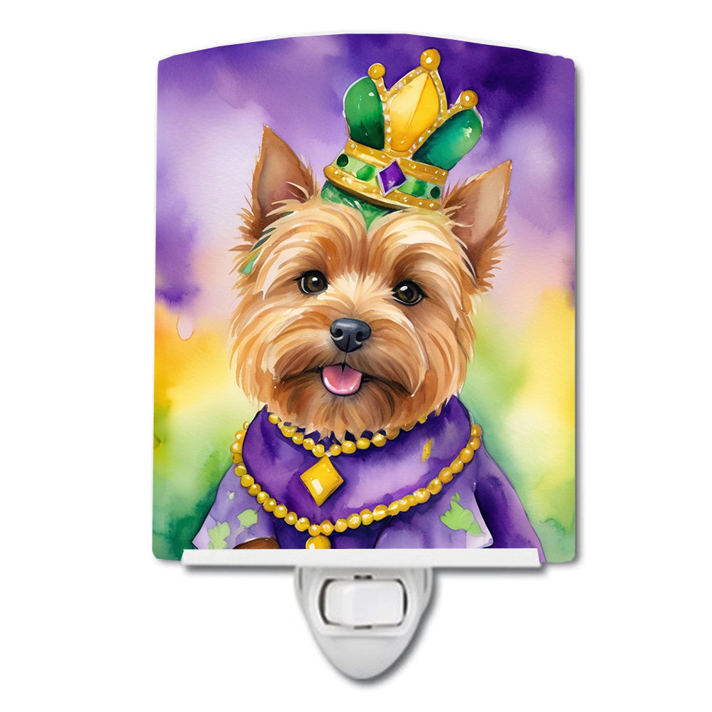 Norwich Terrier King of Mardi Gras Ceramic Night Light