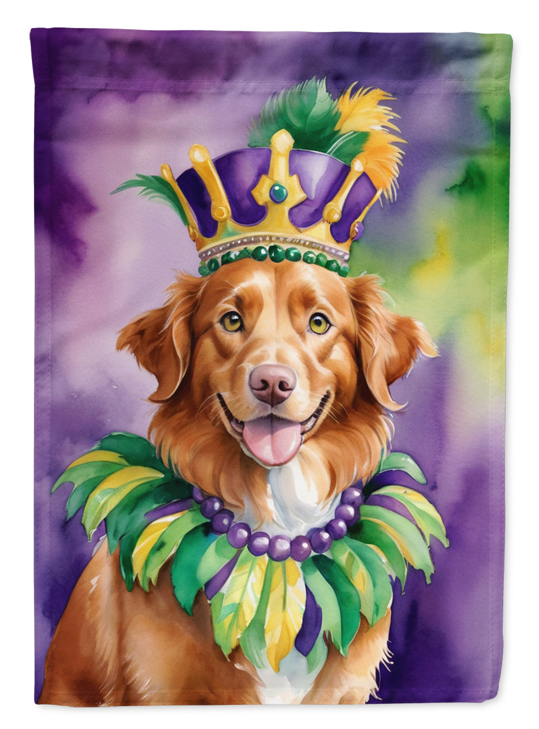 Nova Scotia Duck Tolling Retriever King of Mardi Gras Garden Flag - Vibrant Dog-Themed Yard Decor by Caroline's Treasures