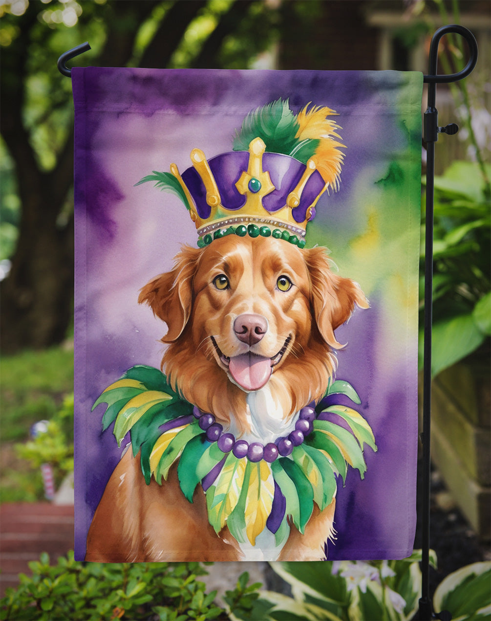 Nova Scotia Duck Tolling Retriever King of Mardi Gras Garden Flag - Vibrant Dog-Themed Yard Decor by Caroline's Treasures