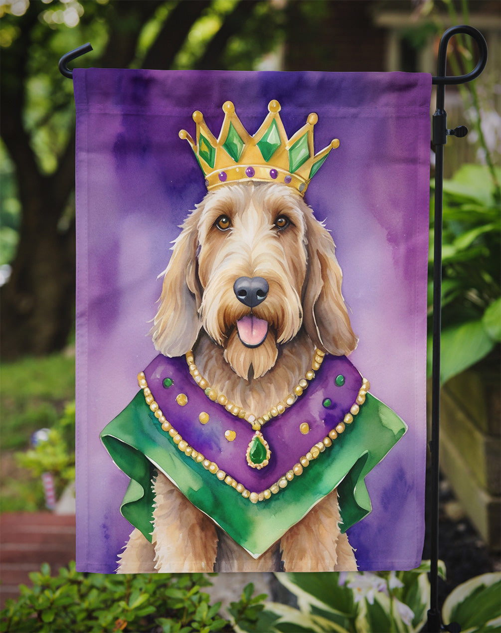 Otterhound King of Mardi Gras Garden Flag - Vibrant Dog-Themed Yard Decor by Caroline's Treasures