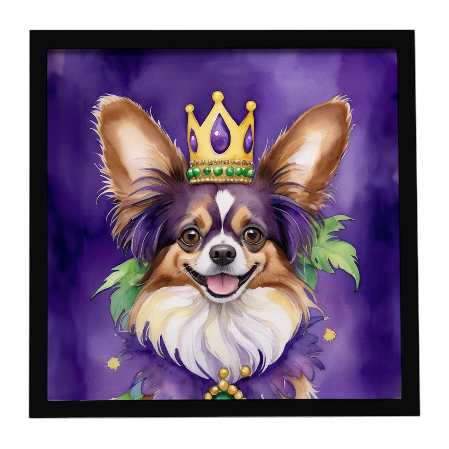 Papillon King of Mardi Gras Framed Metal Print